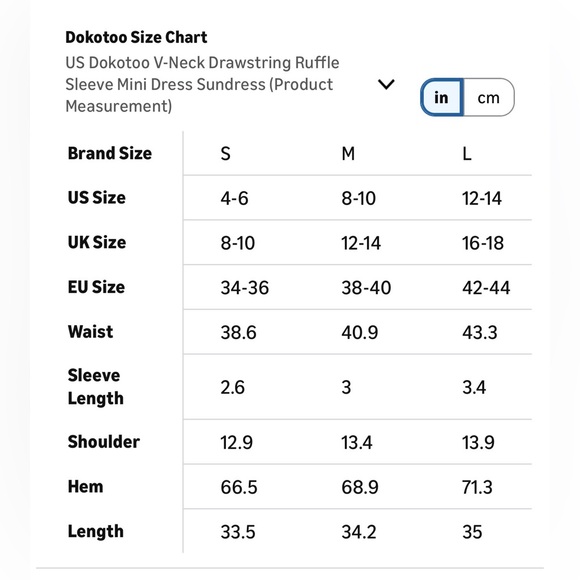 NWT Dokotoo Baby Blue Babydoll Ruffle Sleeve Drawstring V-neck Swing Dress Small - Picture 12 of 13